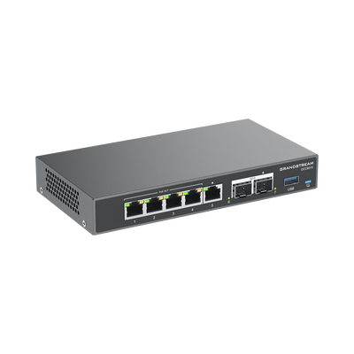 GRANDSTREAM - 4 en 1: Firewall Nueva Generación, Router, IP PBX (24 usuarios / 8 llamadas), Switch Gigabit de 5 Puertos (4 PoE) y 2 Puertos SFP 2.5 Gigabit