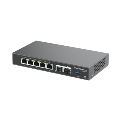 GRANDSTREAM - 4 en 1: Firewall Nueva Generación, Router, PBX IP, Switch Gigabit de 5 Puertos (4 PoE) y 2 Puertos SFP 2.5 Gigabit