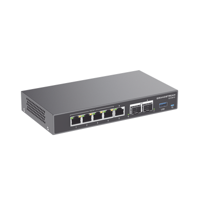 GRANDSTREAM - 4 en 1: Firewall Nueva Generación, Router, PBX IP, Switch Gigabit de 5 Puertos (4 PoE) y 2 Puertos SFP 2.5 Gigabit