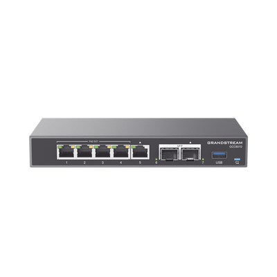 GRANDSTREAM - 4 en 1: Firewall Nueva Generación, Router, IP PBX (24 usuarios / 8 llamadas), Switch Gigabit de 5 Puertos (4 PoE) y 2 Puertos SFP 2.5 Gigabit
