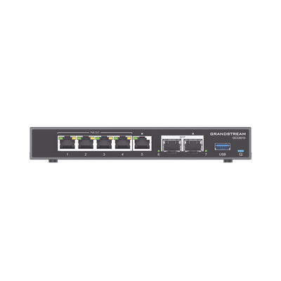 GRANDSTREAM - 4 en 1: Firewall Nueva Generación, Router, IP PBX (24 usuarios / 8 llamadas), Switch Gigabit de 5 Puertos (4 PoE) y 2 Puertos SFP 2.5 Gigabit