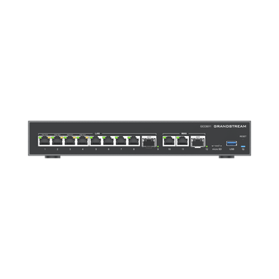 GRANDSTREAM - 4 en 1: Firewall Nueva Generación, Router, PBX IP, Switch 10 Puertos Gigabit (4 PoE) + 2 Puertos SFP 2.5 Gigabit