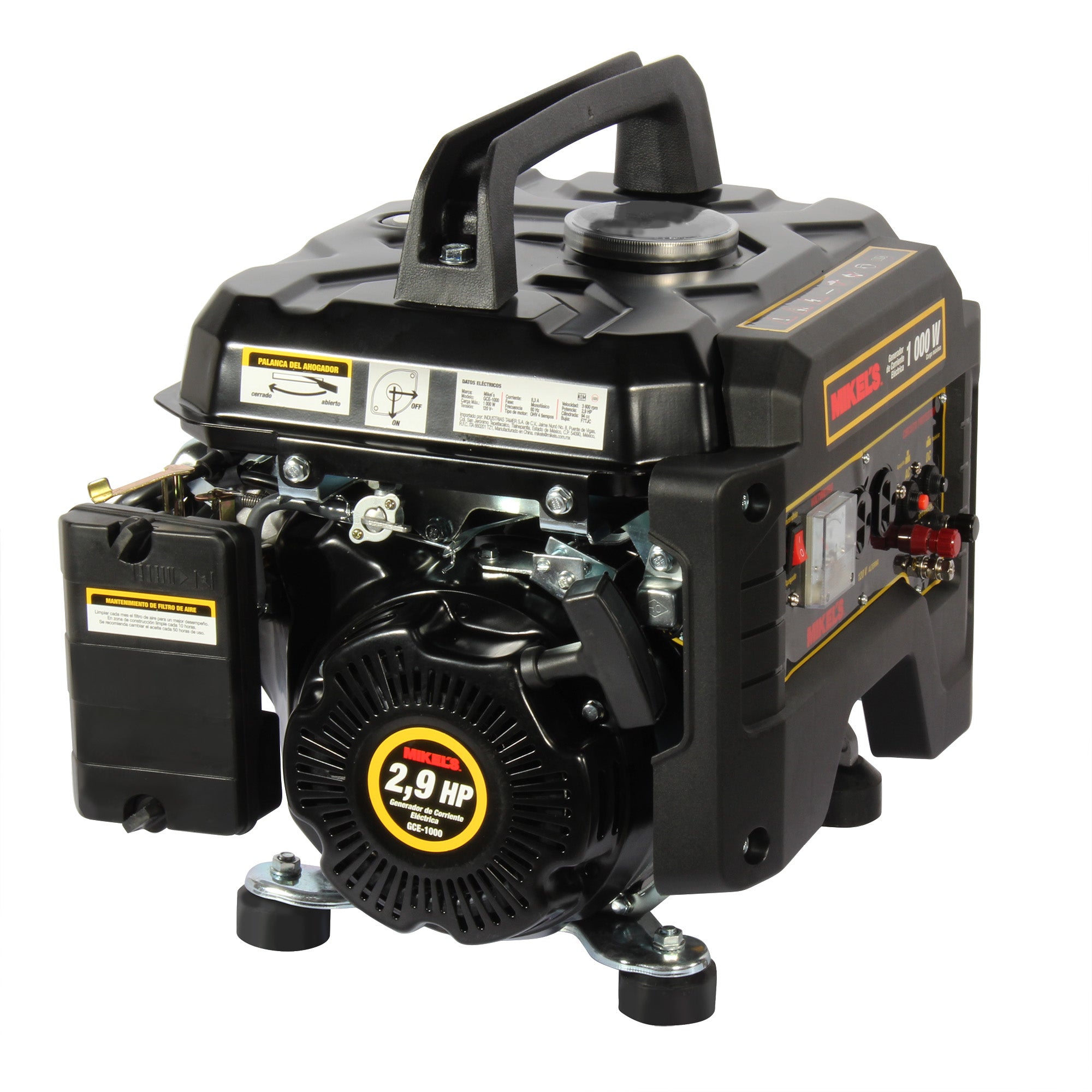 Generador de corriente eléctrica motor 4 tiempos (1,000 W / 2.9 HP)
