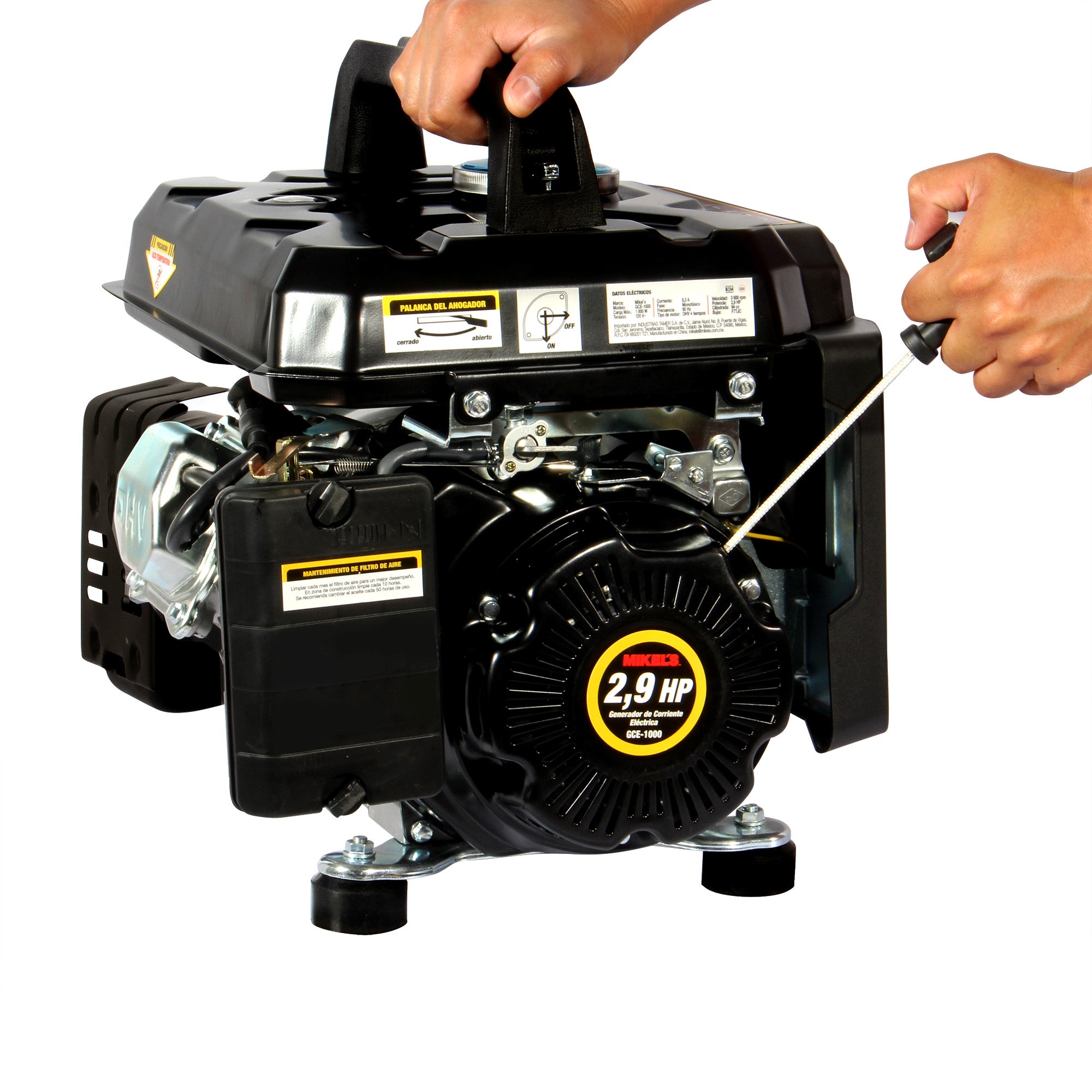Generador de corriente eléctrica motor 4 tiempos (1,000 W / 2.9 HP)