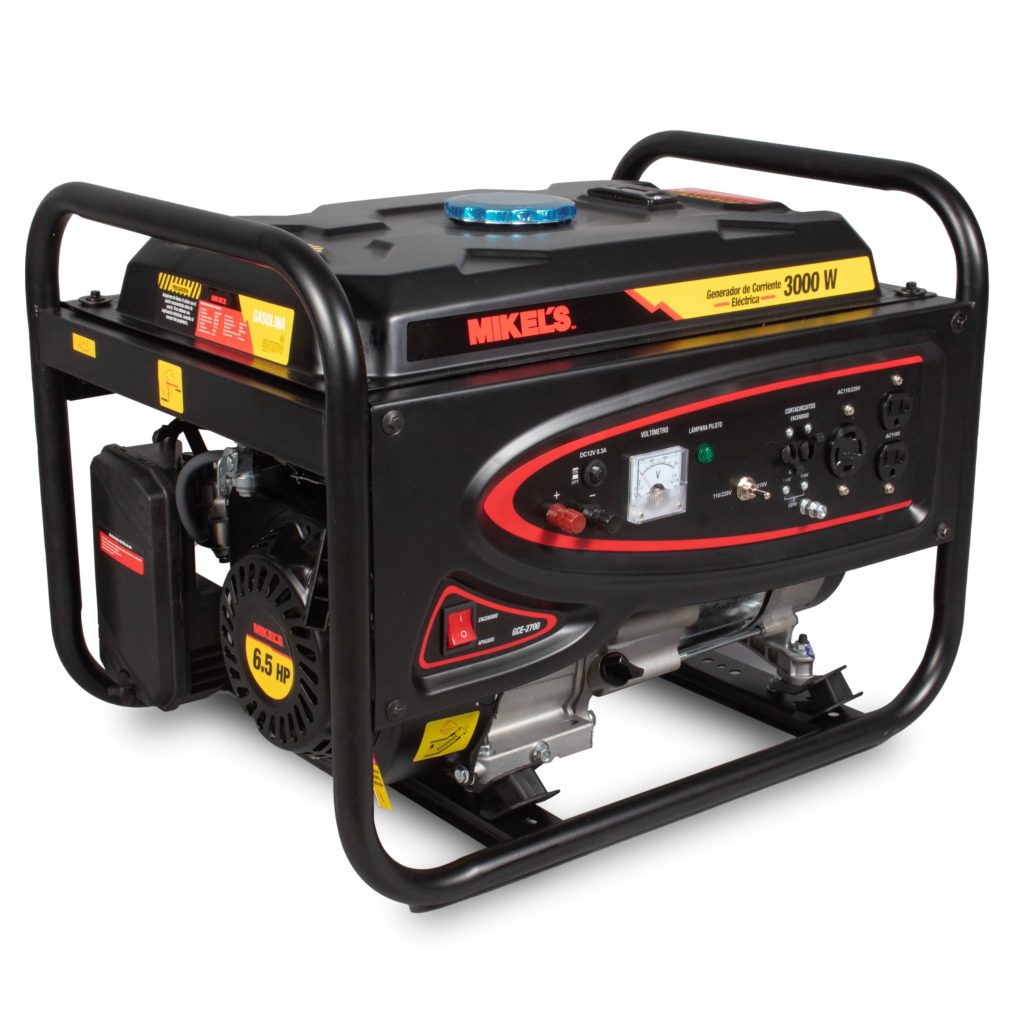 Generador de corriente eléctrica motor 4 tiempos (3,000 W / 6.5 HP)