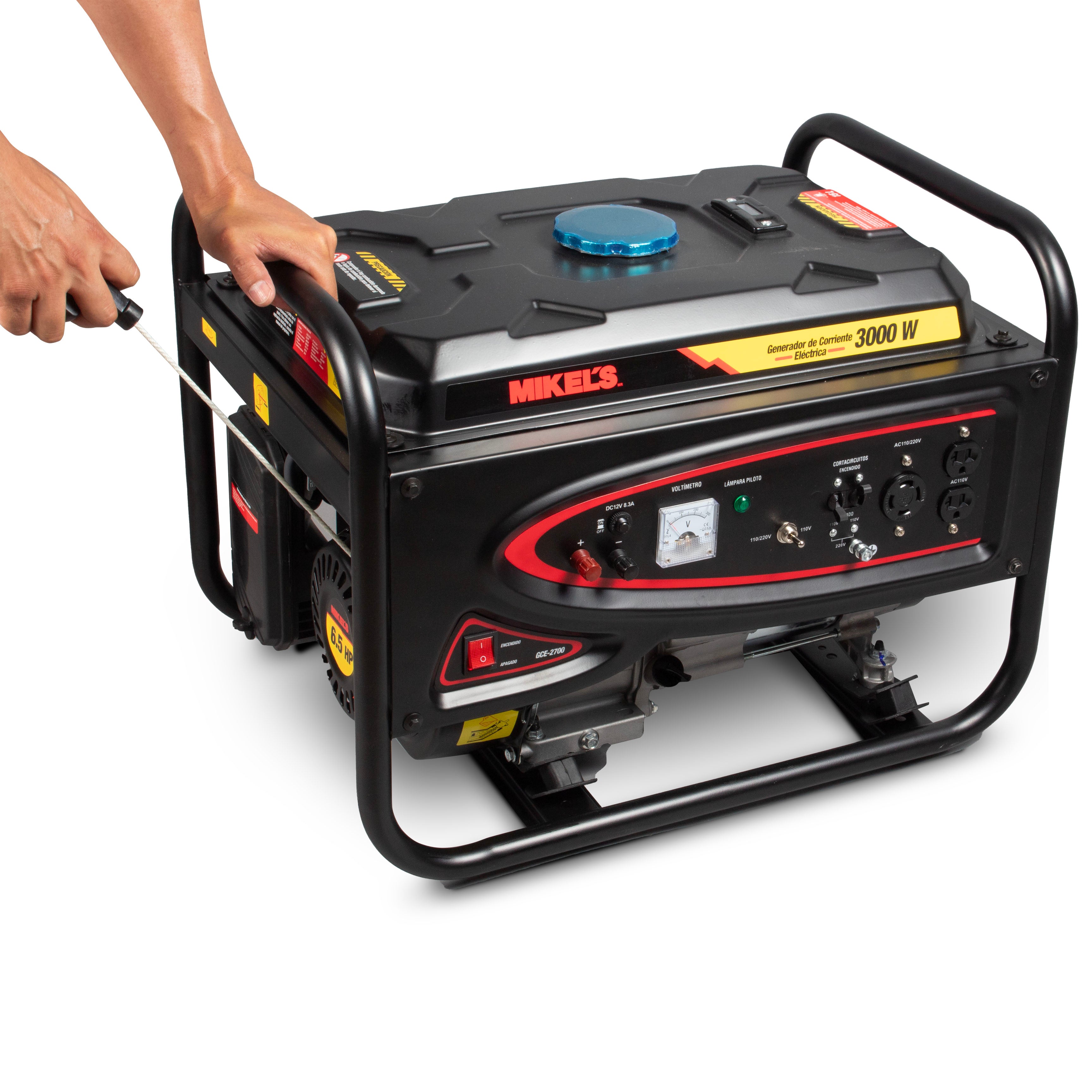 Generador de corriente eléctrica motor 4 tiempos (3,000 W / 6.5 HP)