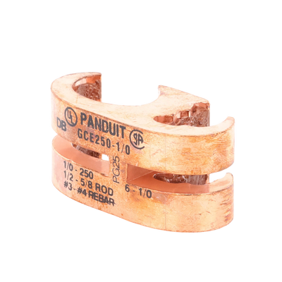 PANDUIT - Conector de Conexión a Tierra tipo "E" para Conductor 1/0 AWG STR – 250 KCMIL MAIN y 6 AWG SOL – 1/0 AWG STR TAP