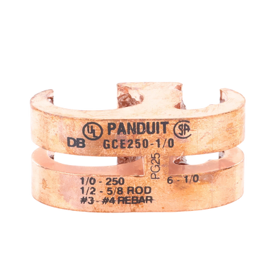 PANDUIT - Conector de Conexión a Tierra tipo "E" para Conductor 1/0 AWG STR – 250 KCMIL MAIN y 6 AWG SOL – 1/0 AWG STR TAP