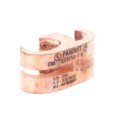 PANDUIT - Conector de Conexión a Tierra tipo "E" para Conductor 1/0 AWG STR – 250 KCMIL MAIN y 6 AWG SOL – 1/0 AWG STR TAP