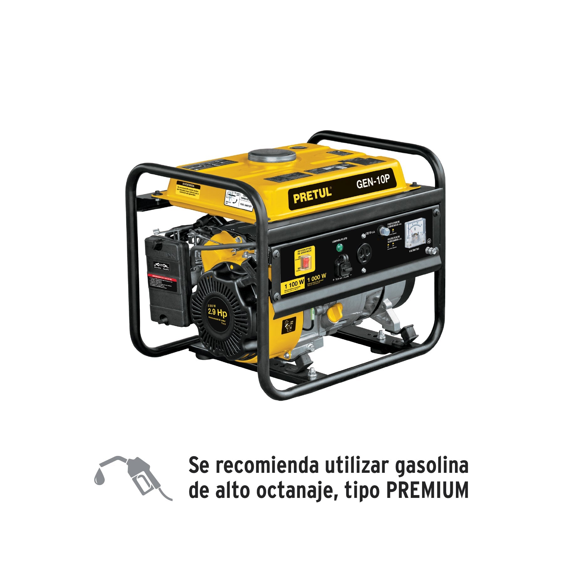 Generador portatil 1 kw motor a gasolina, PRETUL