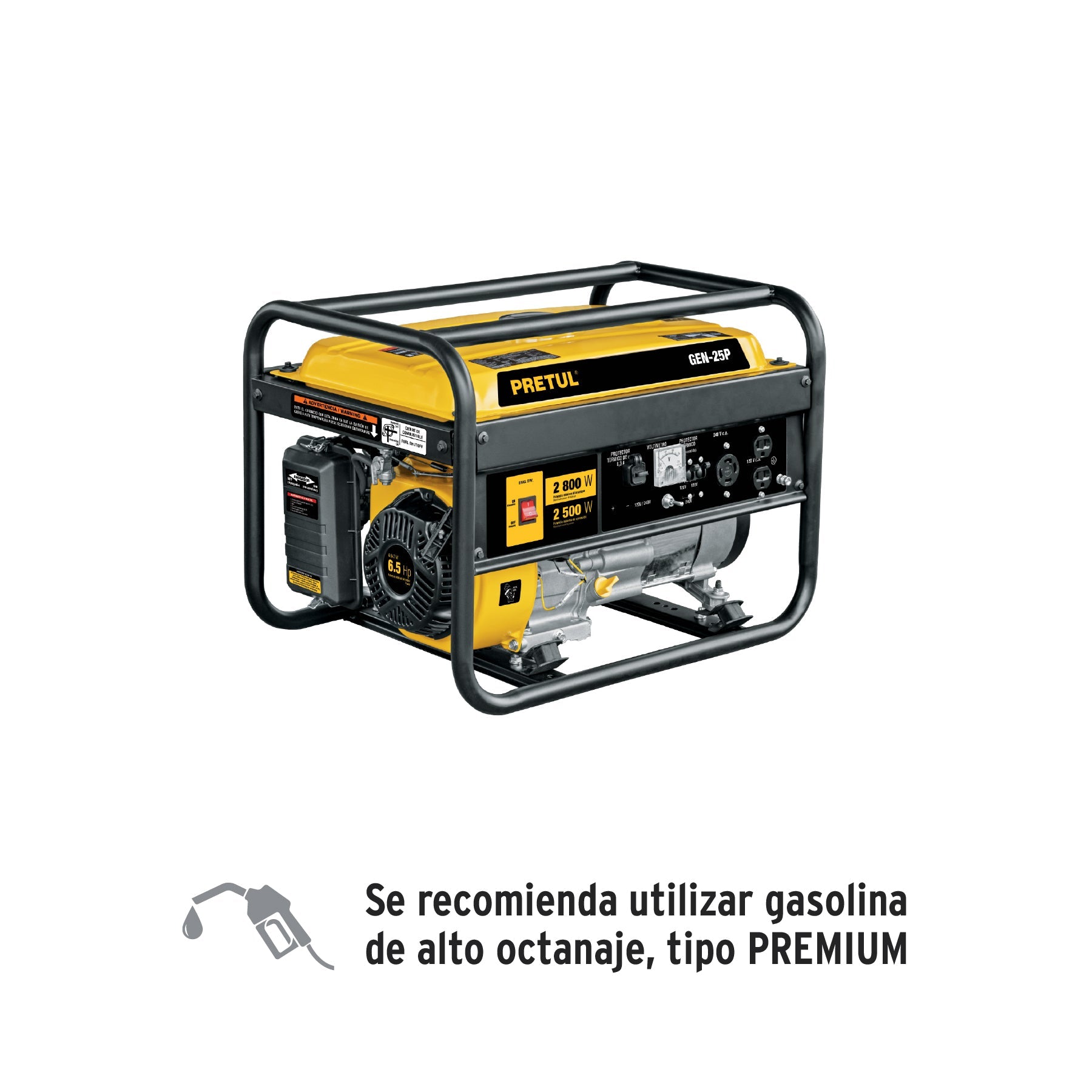 Generador portatil 2.5 kw motor a gasolina, PRETUL