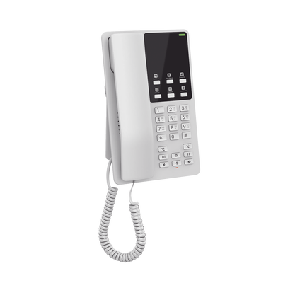 GRANDSTREAM - Teléfono IP Hotelero, 2 líneas SIP con 2 cuentas, codec Opus, IPV4/IPV6, color blanco, con gestión en la nube GDMS