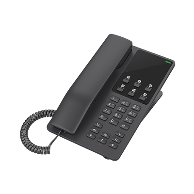 GRANDSTREAM - Teléfono IP Hotelero, 2 líneas SIP con 2 cuentas, codec Opus, IPV4/IPV6, color negro, con gestión en la nube GDMS