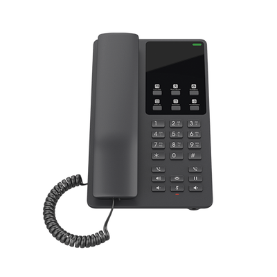 GRANDSTREAM - Teléfono IP Hotelero, 2 líneas SIP con 2 cuentas, codec Opus, IPV4/IPV6, color negro, con gestión en la nube GDMS