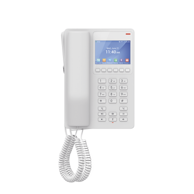 GRANDSTREAM - Teléfono IP WiFi Hotelero con pantalla LCD a color, 2 líneas SIP con 2 cuentas, codec Opus, IPV4/IPV6, color blanco, con gestión en la nube GDMS