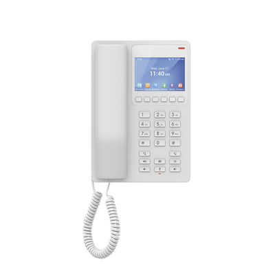 GRANDSTREAM - Teléfono IP WiFi Hotelero con pantalla LCD a color, 2 líneas SIP con 2 cuentas, codec Opus, IPV4/IPV6, color blanco, con gestión en la nube GDMS