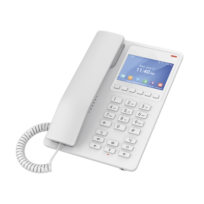 GRANDSTREAM - Teléfono IP WiFi Hotelero con pantalla LCD a color, 2 líneas SIP con 2 cuentas, codec Opus, IPV4/IPV6, color blanco, con gestión en la nube GDMS