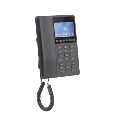 GRANDSTREAM - Teléfono IP Hotelero con pantalla LCD a color, 2 líneas SIP con 2 cuentas, codec Opus, IPV4/IPV6, color negro, con gestión en la nube GDMS