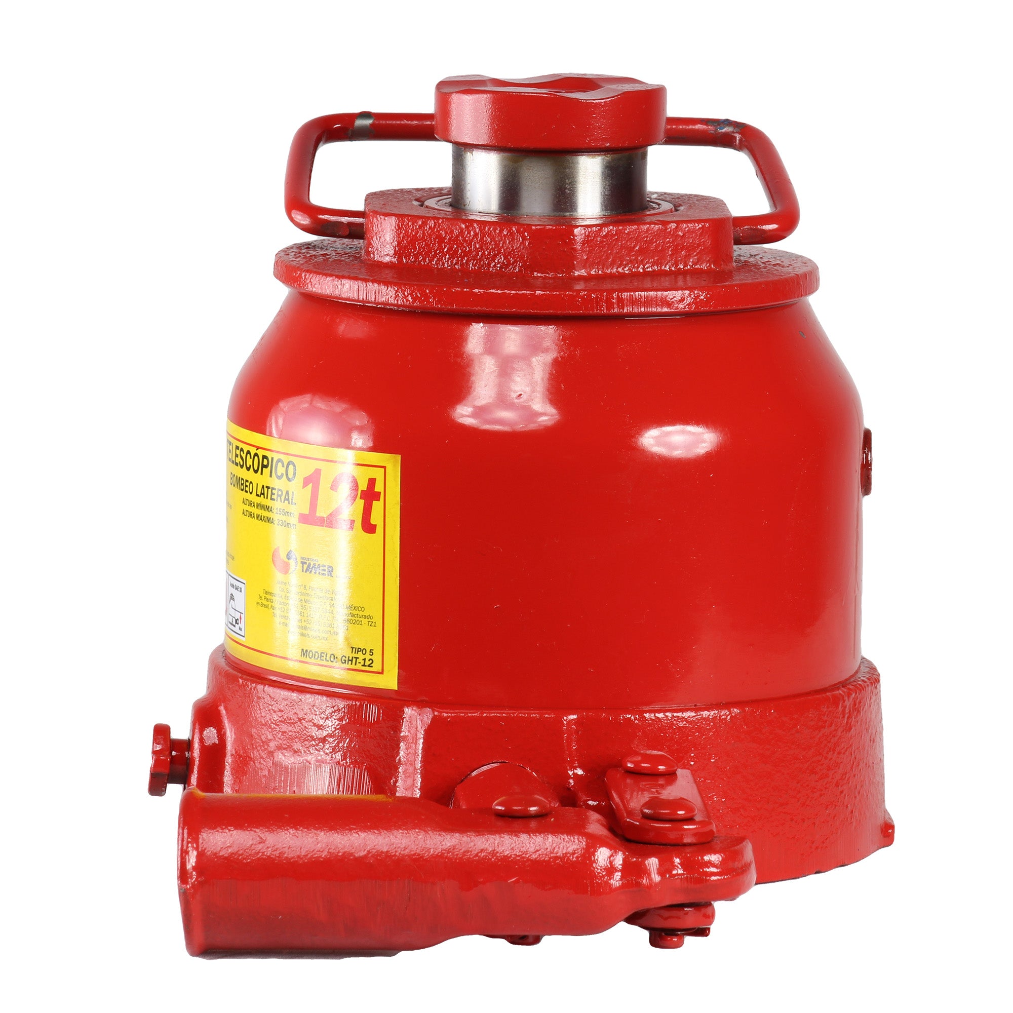Gato hidráulico telescópico de botella (12 ton) Bombeo lateral