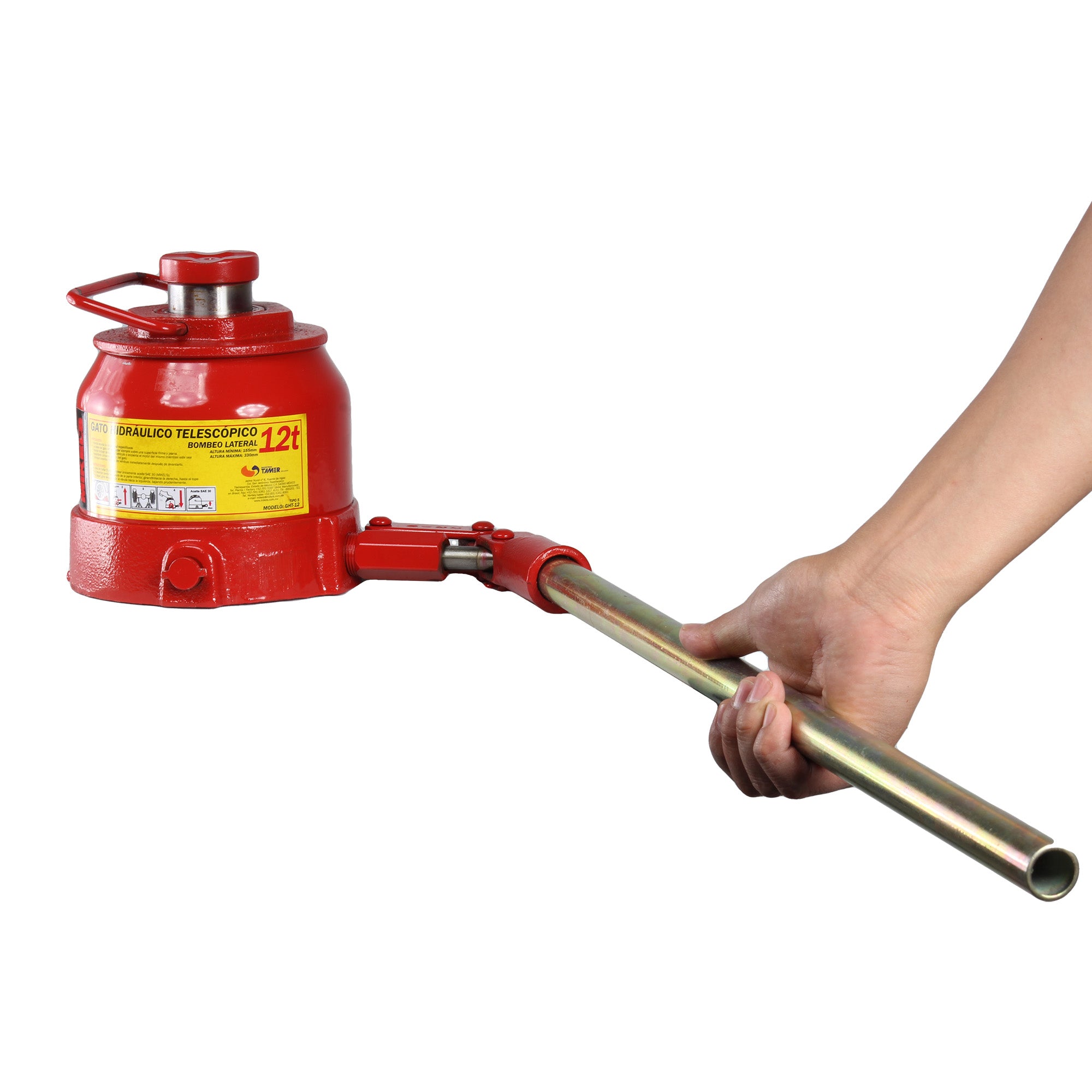 Gato hidráulico telescópico de botella (12 ton) Bombeo lateral
