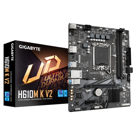 GIGABYTE - Tarjeta Madre Gigabyte H610M K V2 Micro-ATX S-1700 128GB DDR5 M.2 HDMI/DP