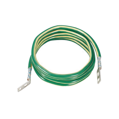 PANDUIT - Jumper para Aterrizar Equipos, 6 AWG, con Terminal Doblada a 45 Grados (LCC6-14JAWH-L) Para Conexión a Tierra y Terminal Recta (LCC6 - 14JAW-L) Para Equipos , 2.4 m de Largo
