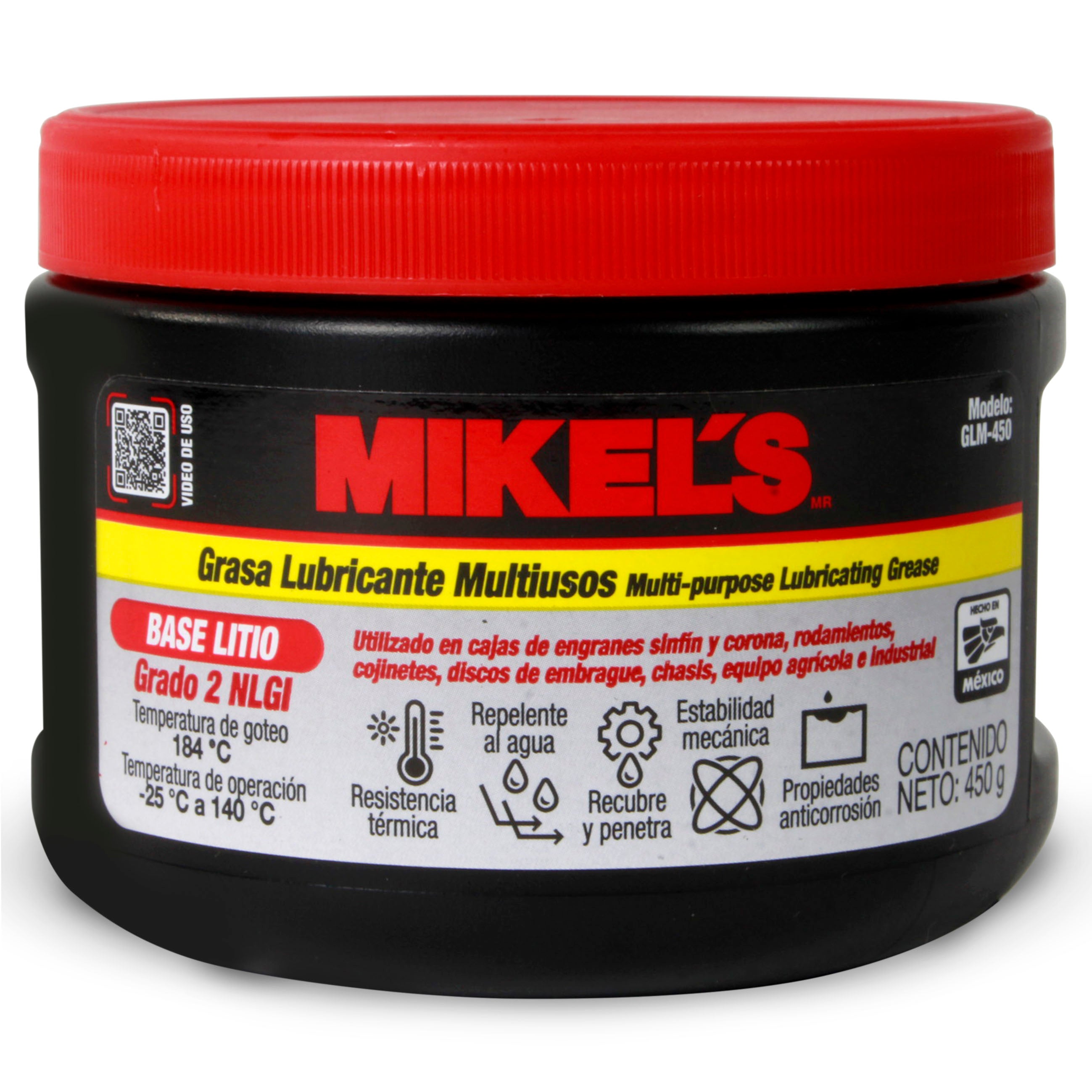 Grasa lubricante multiusos, Base Litio (450 grs)