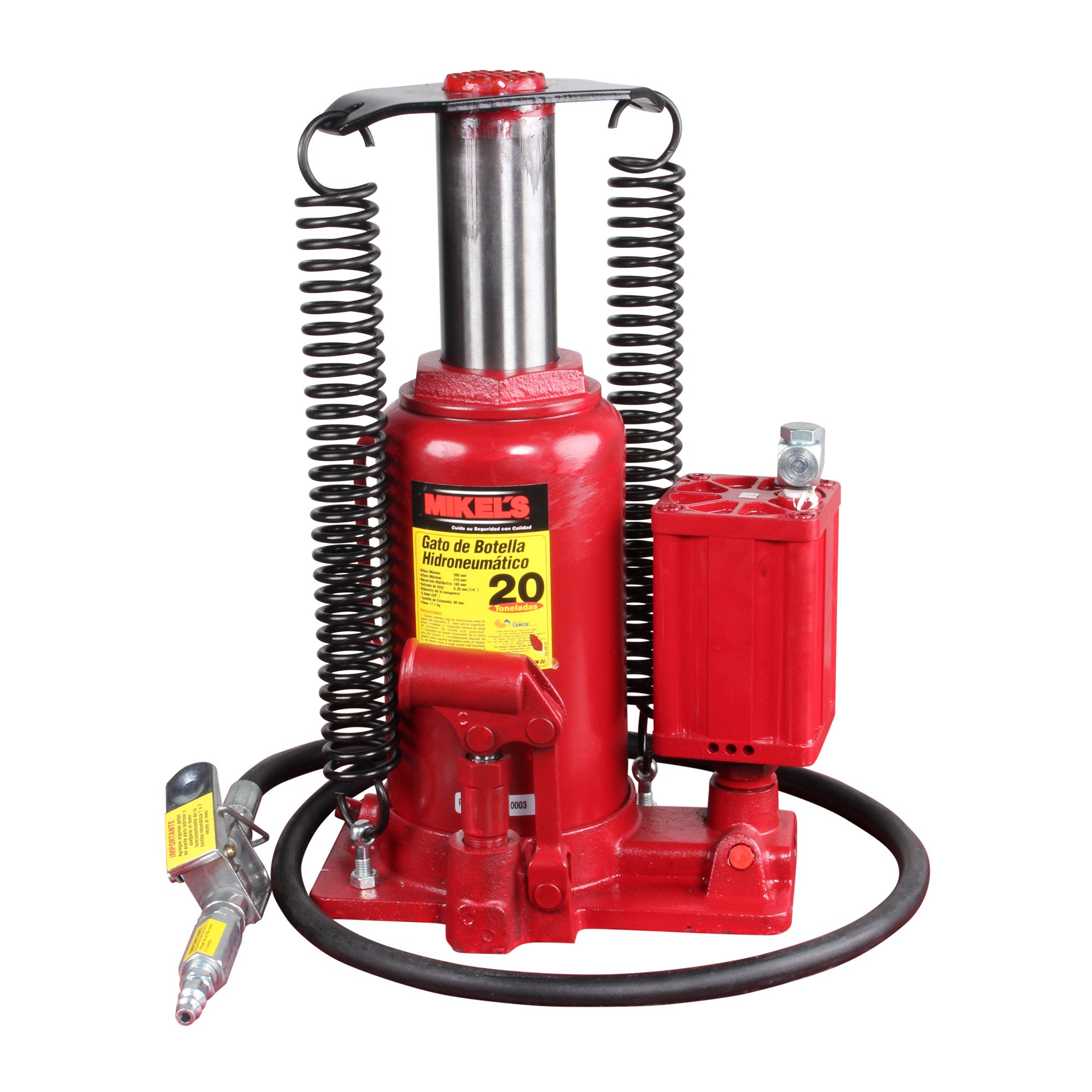 Gato hidroneumático de botella c/ tornillo extensión (20 ton)
