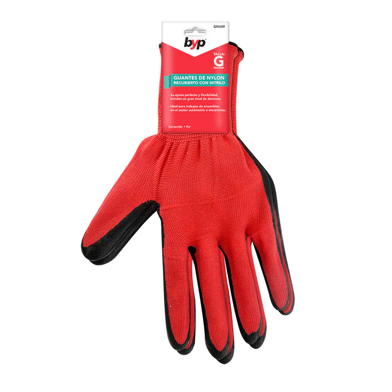 Guantes de nylon con recubrimiento de nitrilo GRANDE