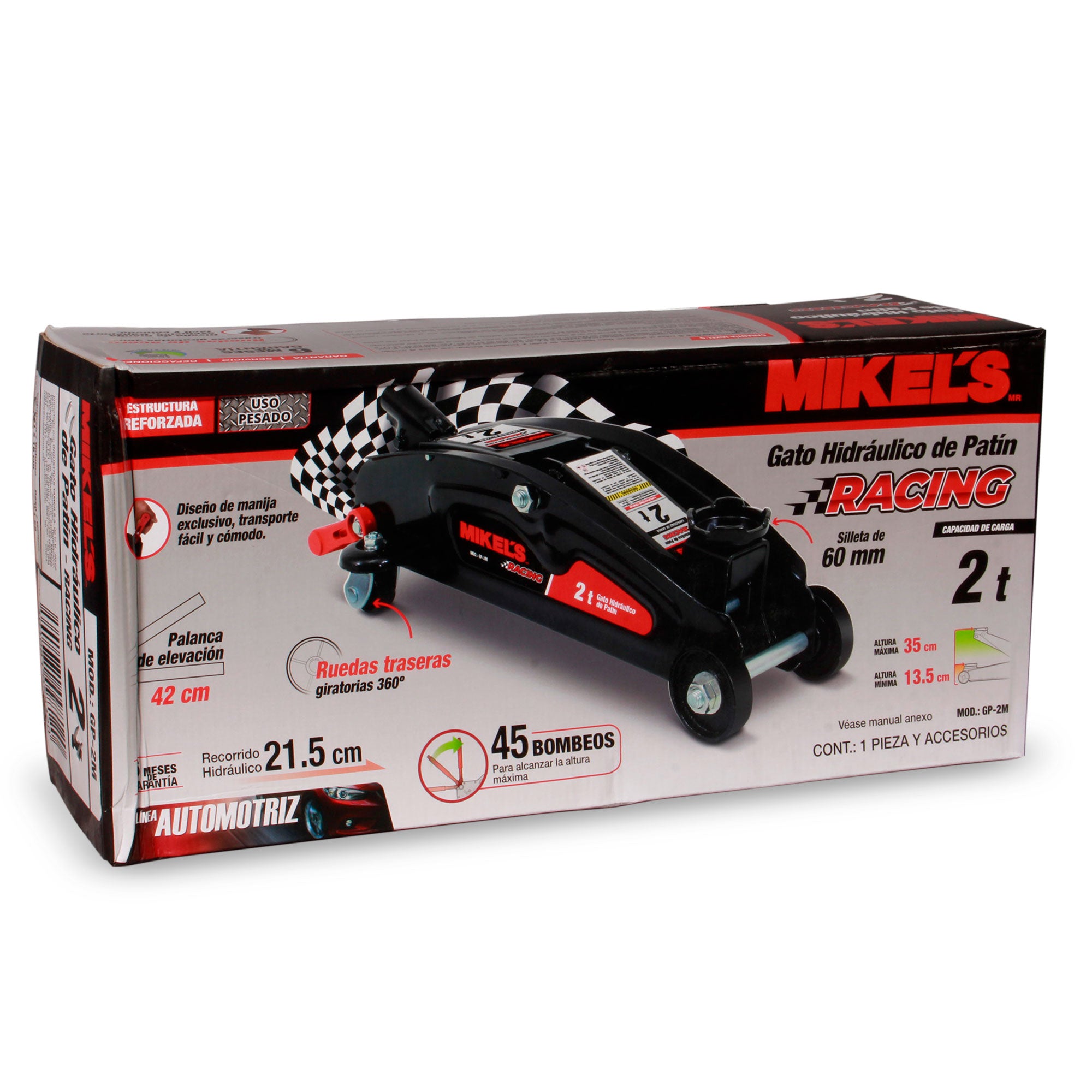 Gato hidráulico de patín Racing (2 ton)