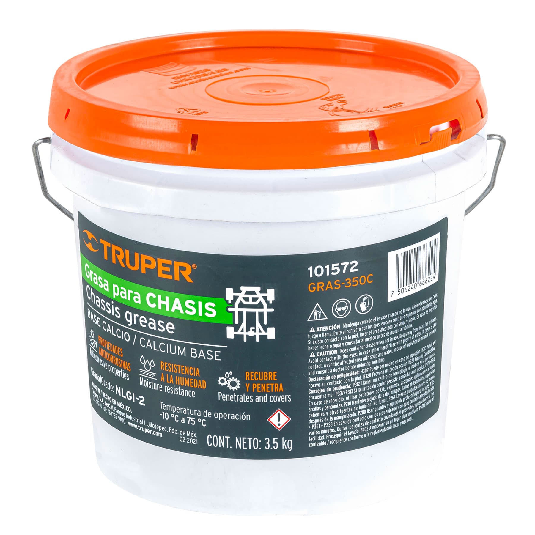 Grasa lubricante para chasis, base calcio, 3.5 kg, Truper