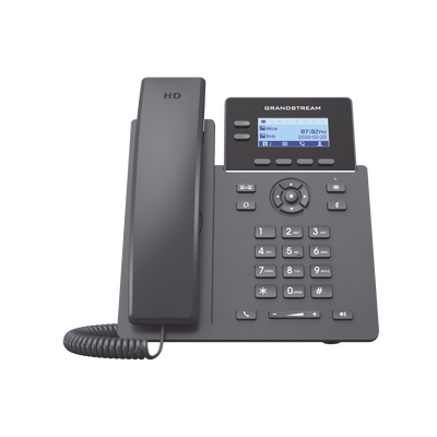 GRANDSTREAM - Teléfono IP Grado Operador, 2 líneas SIP con 4 cuentas, PoE, codec Opus, IPV4/IPV6 con gestión en la nube GDMS