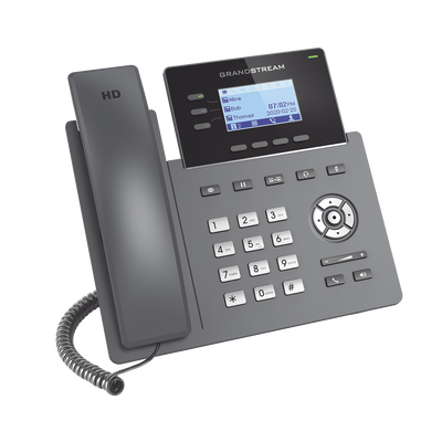 GRANDSTREAM - Teléfono IP Grado Operador, 3 líneas SIP con 6 cuentas, puertos Gigabit, codec Opus, IPV4/IPV6 con gestión en la nube GDMS