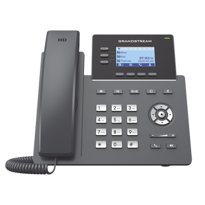 GRANDSTREAM - Teléfono IP Grado Operador, 3 líneas SIP con 6 cuentas, puertos Gigabit, codec Opus, IPV4/IPV6 con gestión en la nube GDMS
