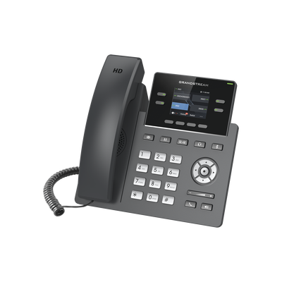 GRANDSTREAM - Teléfono IP Grado Operador, 4 líneas SIP con 2 cuentas, pantalla a color 2.4", codec Opus, IPV4/IPV6 con gestión en la nube GDMS