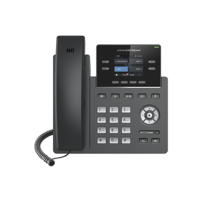 GRANDSTREAM - Teléfono IP Grado Operador, 4 líneas SIP con 2 cuentas, pantalla a color 2.4", codec Opus, IPV4/IPV6 con gestión en la nube GDMS