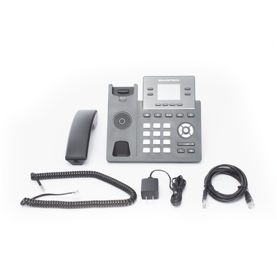 GRANDSTREAM - Teléfono IP Grado Operador, 4 líneas SIP con 2 cuentas, puertos Gigabit PoE, pantalla a color 2.4", codec Opus, IPV4/IPV6 con gestión en la nube GDMS