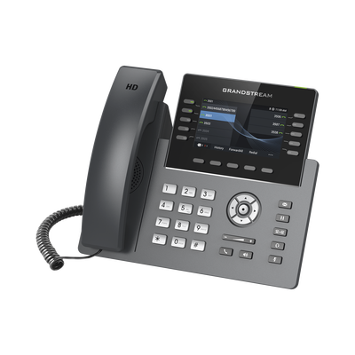 GRANDSTREAM - Teléfono IP Wi-Fi, Grado Operador, 10 líneas SIP con 5 cuentas, pantalla a color 4.3", puertos Gigabit, Bluetooth, PoE, codec Opus, IPV4/IPV6 con gestión en la nube GDMS