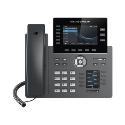 GRANDSTREAM - Teléfono IP Wi-Fi, Grado Operador, 6 líneas SIP con 6 cuentas, pantalla a color 4.3", puertos Gigabit, Bluetooth, PoE, codec Opus, IPV4/IPV6 con gestión en la nube GDMS