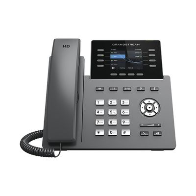 GRANDSTREAM - Teléfono IP Wi-Fi, Grado Operador, 8 líneas SIP con 4 cuentas, pantalla a color 2.8", puertos Gigabit, Bluetooth, PoE, codec Opus, IPV4/IPV6 con gestión en la nube GDMS