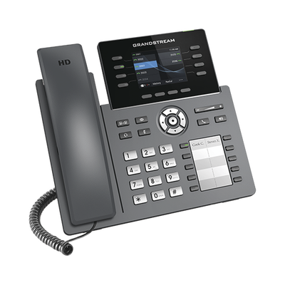 GRANDSTREAM - Teléfono IP Wi-Fi, Grado Operador, 8 líneas SIP con 4 cuentas, pantalla a color 2.8", puertos Gigabit, Bluetooth, PoE, codec Opus, IPV4/IPV6 con gestión en la nube GDMS