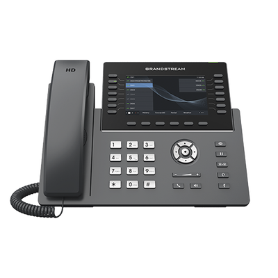 GRANDSTREAM - Teléfono IP Wi-Fi, Grado Operador, 14 líneas SIP con 6 cuentas, pantalla LCD  5", puertos Gigabit, Bluetooth, PoE, codec Opus, IPV4/IPV6 con gestión en la nube GDMS