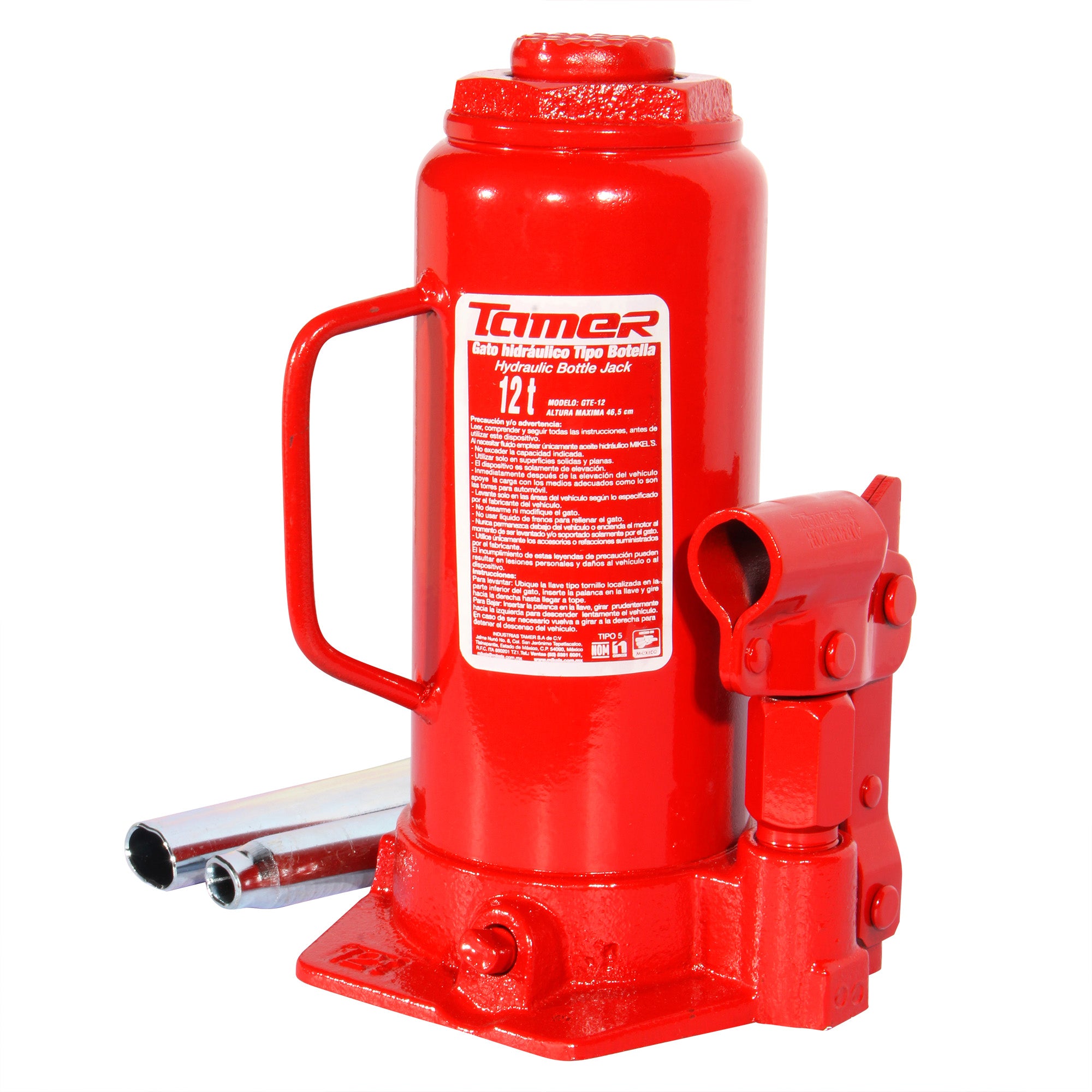 Gato hidráulico de botella con tornillo de extensión (12 ton)