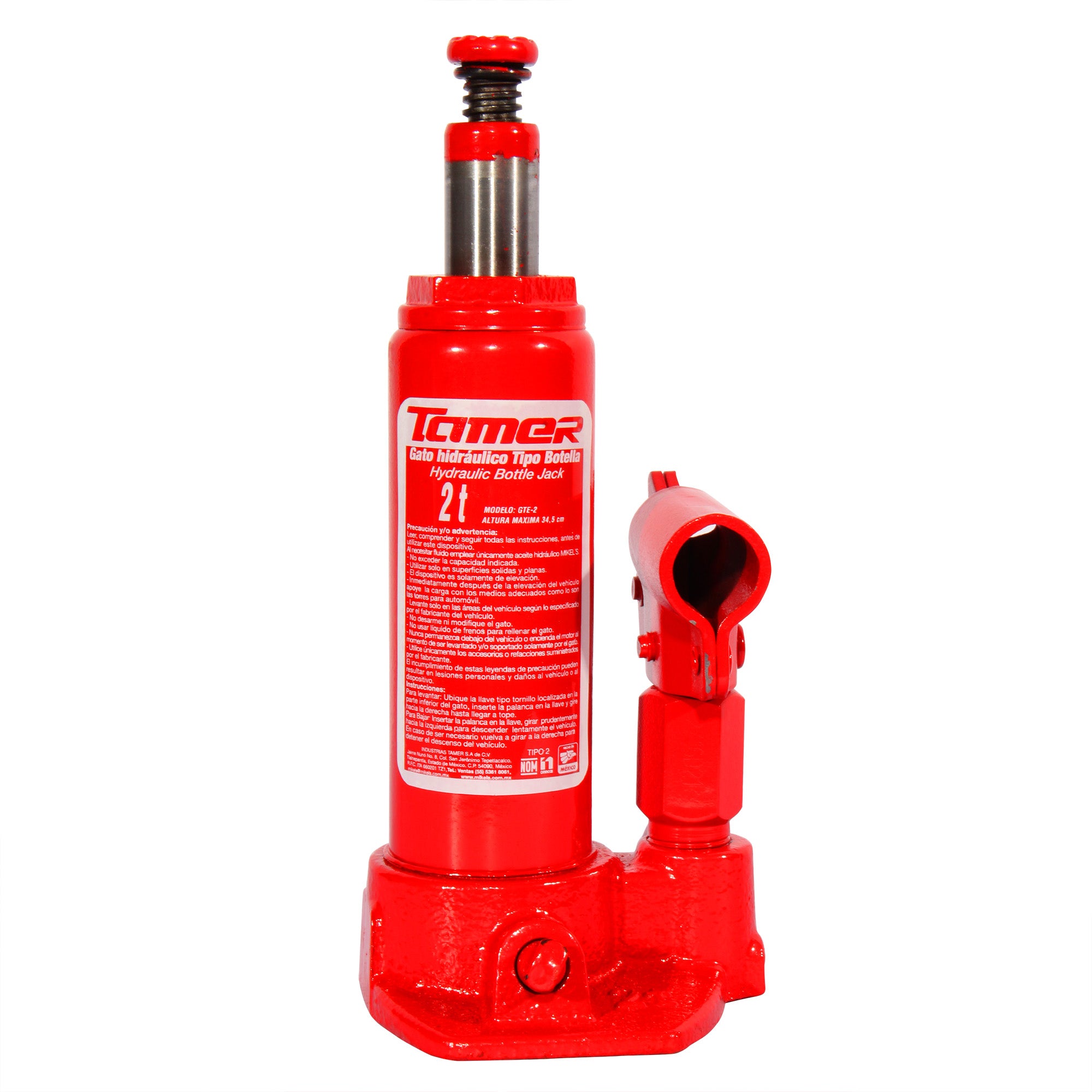 Gato hidráulico de botella con tornillo de extensión (2 ton)