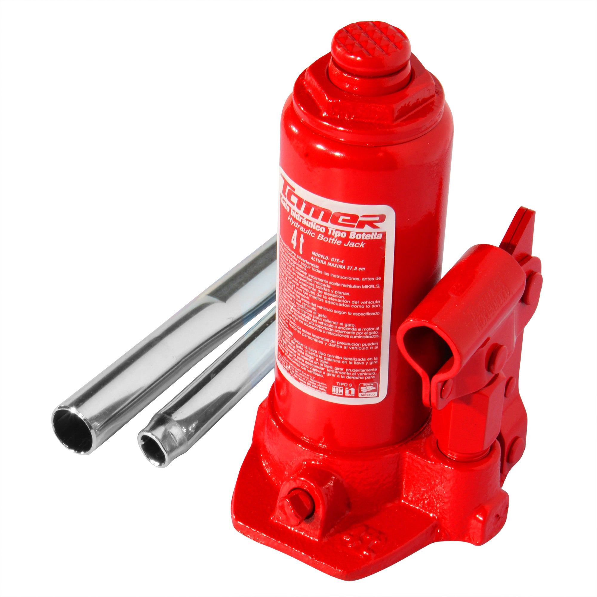 Gato hidráulico de botella con tornillo de extensión (4 ton)
