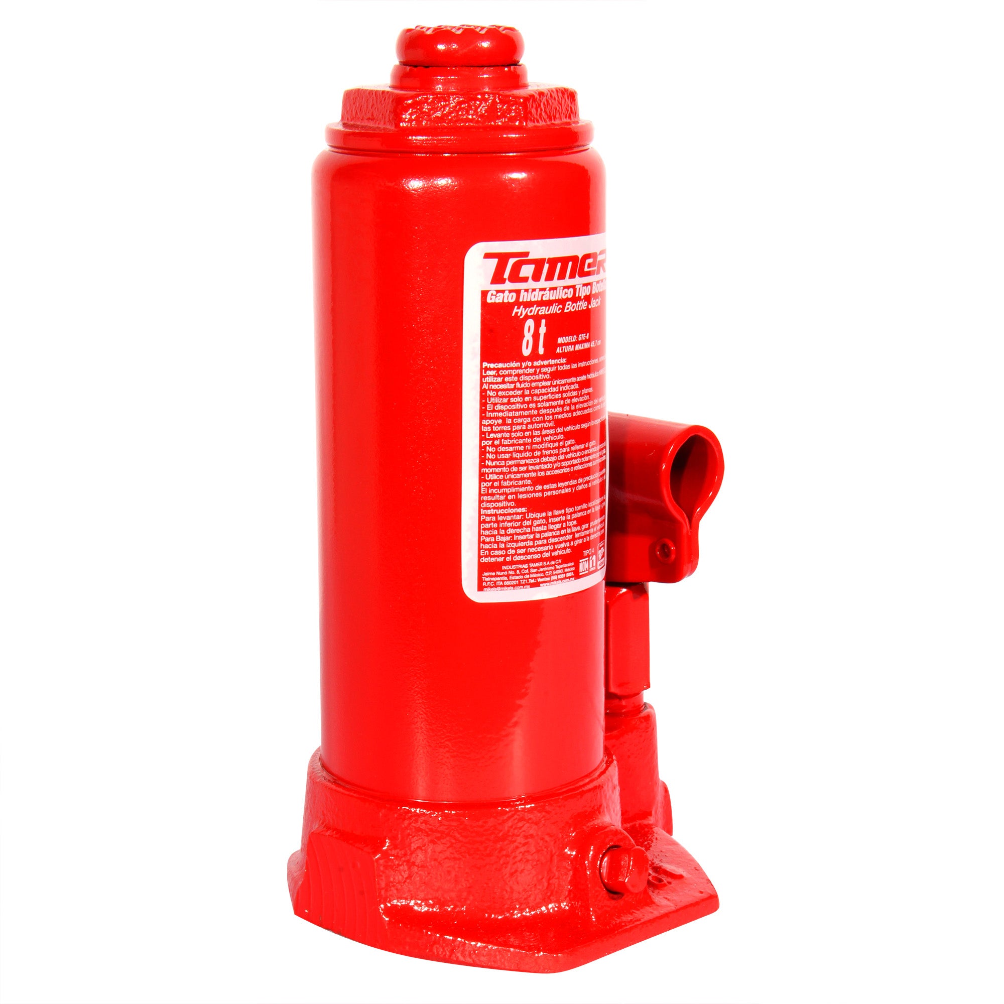 Gato hidráulico de botella con tornillo de extensión (8 ton)