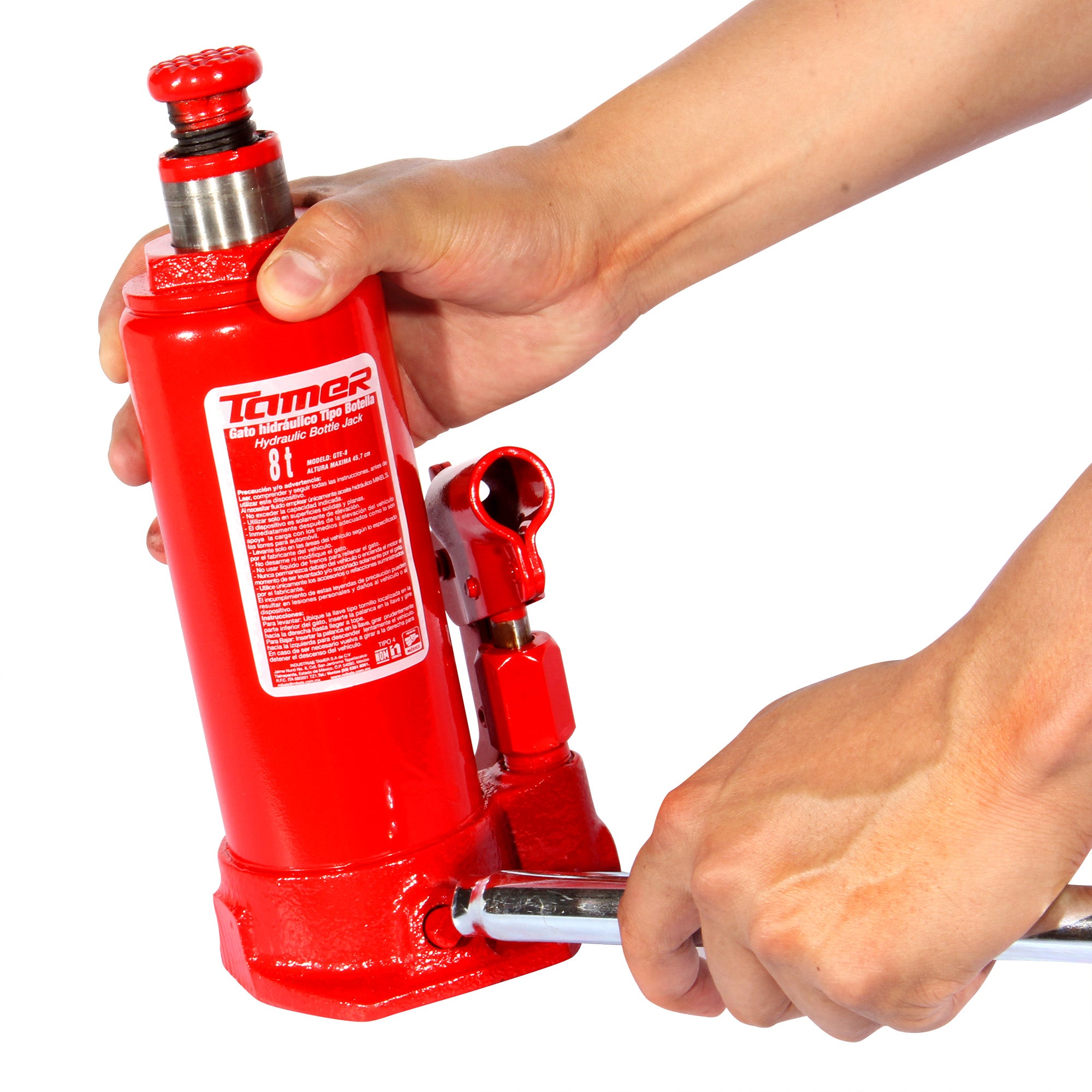 Gato hidráulico de botella con tornillo de extensión (8 ton)