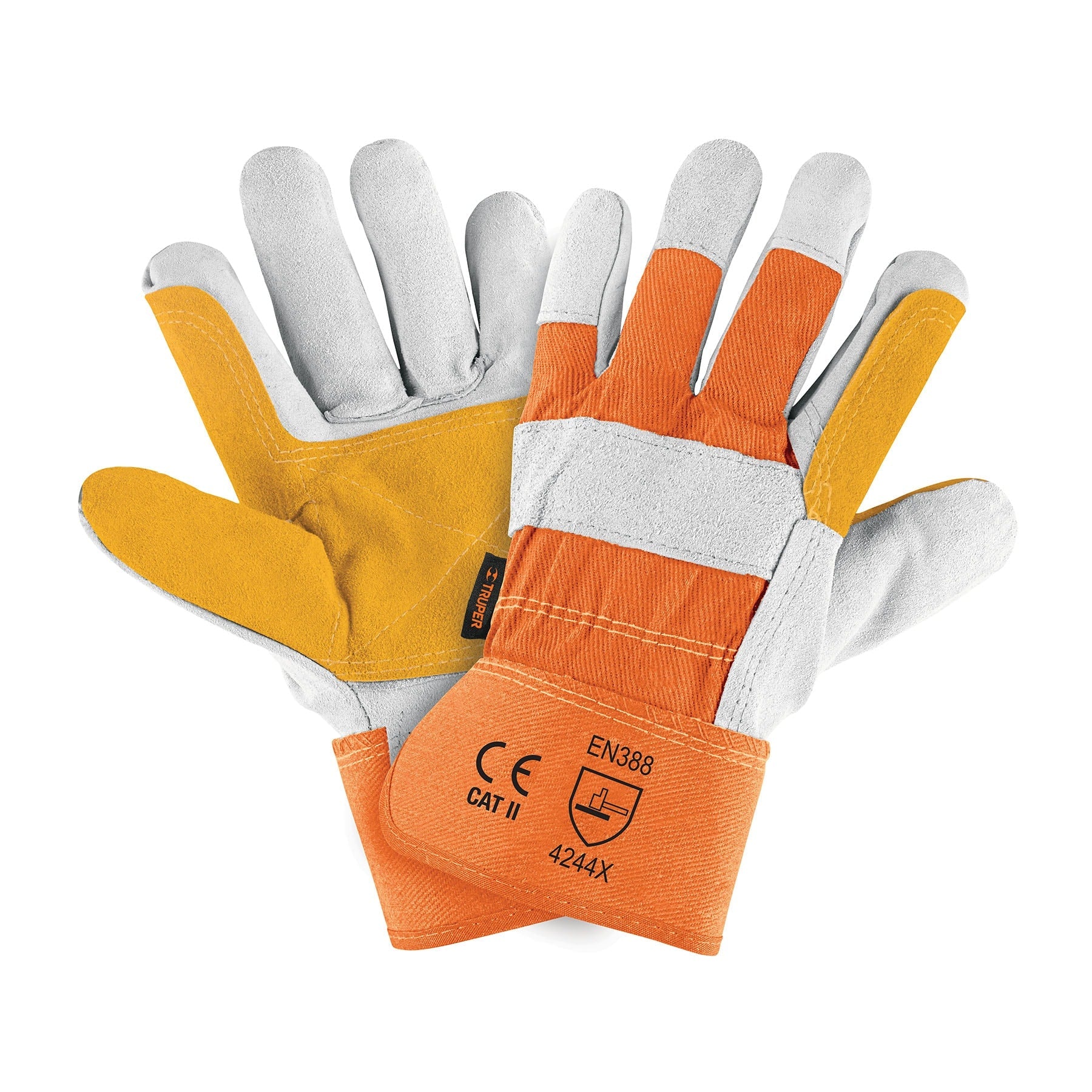 Guantes de carnaza y loneta, con refuerzo, unitalla, TRUPER