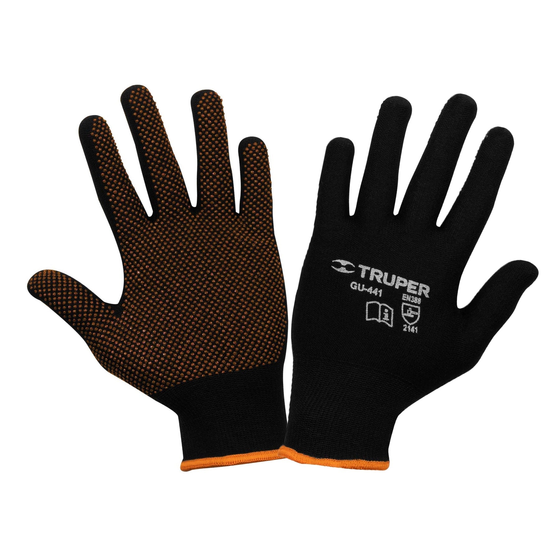 Guantes de poliester con puntos de PVC en palma, CH, TRUPER