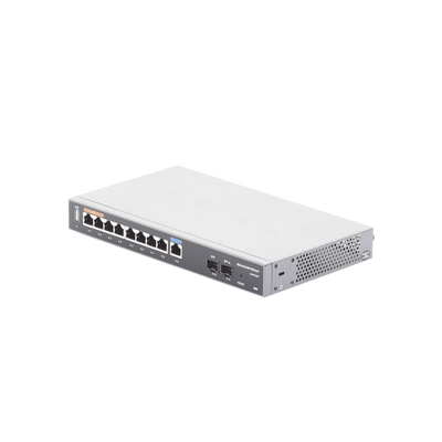 GRANDSTREAM - Router Gigabit VPN / Balanceador de cargas / 60,000 sesiones NAT /  9 puertos 10/100/1000 Mbps + 2 puertos SFP (WAN/LAN) / 1 puerto entrada PoE(af/at) / 2 puertos salida PoE (af/at) / Compatible con GWN Cloud.